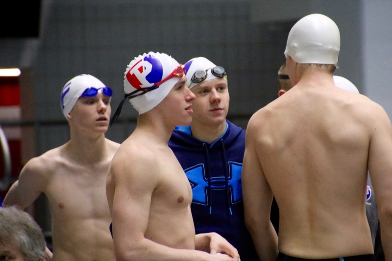 The Medley Relay team is ready to get in the pool.